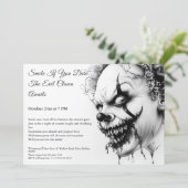 Invitation Halloween Clown Maléfique – Sourire Sin (Debout devant)