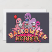 Invitation Halloween Clowns effrayants Horreur (Devant)