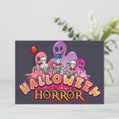Invitation Halloween Clowns effrayants Horreur (Debout devant)