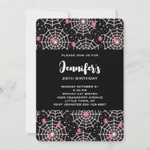 Invitation Halloween Cobwebs & Spiders Motif Anniversaire