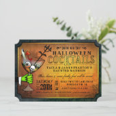 Invitation Halloween Cocktails Party Orange & Black Invitatio (Debout devant)