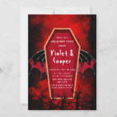 Invitation Halloween Coffin et Bat Wings (Devant)