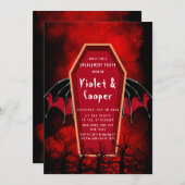 Invitation Halloween Coffin et Bat Wings (Devant / Derrière)