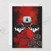 Invitation Halloween Coffin et Bat Wings Rouge Noir Mariage (Dos)