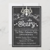 Invitation Halloween Consommer Boire Soyez Effrayant Tableau (Devant)