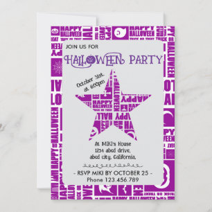 Invitation Halloween Cool Personnalisé Whimsical Typographie 