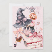 Invitation Halloween coquette mignonne Anniversaire Fête Invi (Dos)