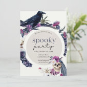 Invitation Halloween corbeau et crâne (Debout devant)