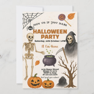 Invitation Halloween Corne à bonbons et Trick-or
