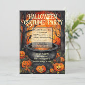 Invitation Halloween Costume fête aquarelle (Debout devant)