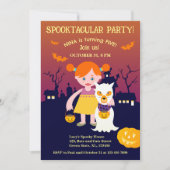 Invitation Halloween Costume fille fête d'anniversaire (Devant)