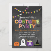 Invitation Halloween Costume Party Chalkboard (Devant)