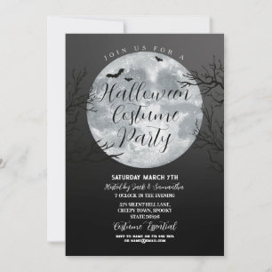 Invitation Halloween Costume Party Lune Déplaisant