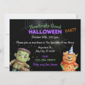 Invitation Halloween Costume Party Monstres éffrayant fun Dan (Dos)