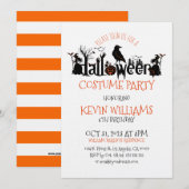 Invitation Halloween Costume Party SpookyHalloween Typographi (Devant / Derrière)