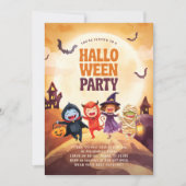 Invitation Halloween Costume pour les enfants de la fête Tric (Devant)