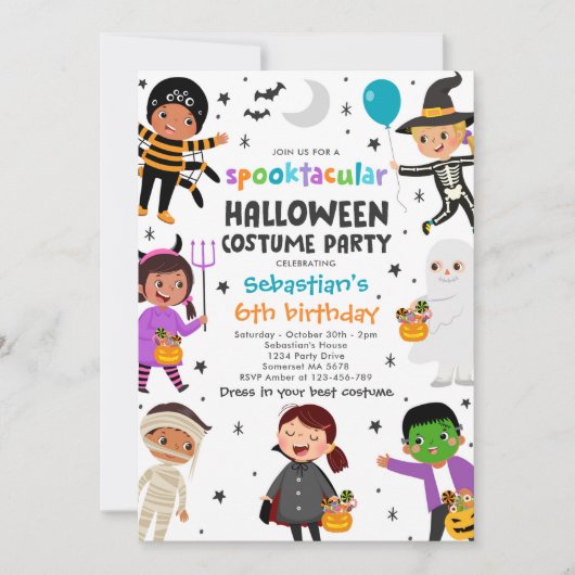 Invitation Halloween Costume Spooktacular Anniversaire (Devant)