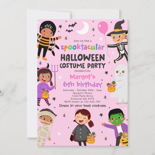 Invitation Halloween Costume Spooktacular Anniversaire (Devant)