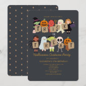 Invitation Halloween Costume Spooktacular Anniversaire (Devant / Derrière)