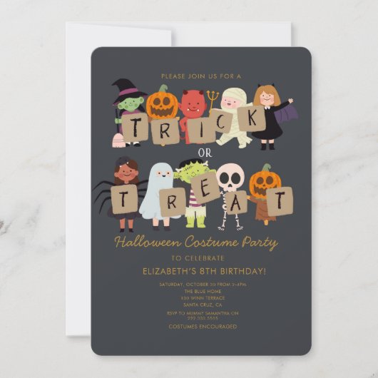 Invitation Halloween Costume Spooktacular Anniversaire (Devant)