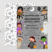 Invitation Halloween Costume Spooktacular Anniversaire (Devant / Derrière)