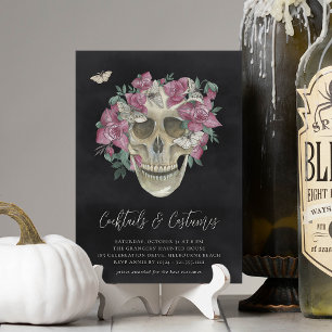 Invitation Halloween Costumes & Cocktails Floral Crâne