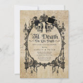 Invitation Halloween Couples Douche Fiançailles crâne gothiqu (Devant)