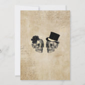 Invitation Halloween Couples Douche Fiançailles crâne gothiqu (Dos)