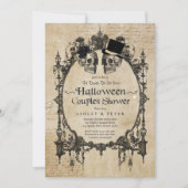 Invitation Halloween Couples Douche Fiançailles crâne gothiqu (Devant)