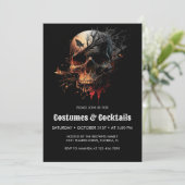 Invitation Halloween crâne Cocktails & Costumes Party (Debout devant)
