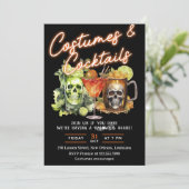 Invitation Halloween crâne Cocktails & Costumes Party (Debout devant)