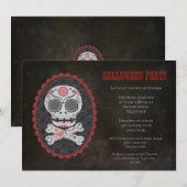 Invitation Halloween crâne de sucre Jour de l'Invitation du P (Devant / Derrière)