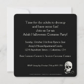 Invitation Halloween Crâne d'effroi blanc Halloween Invitatio (Dos)
