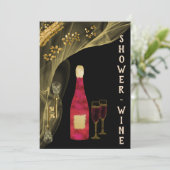 Invitation Halloween Crâne d'or Parties scintillant & douche (Debout devant)