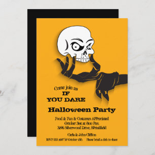 Invitation Halloween crâne éffrayant
