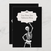 Invitation Halloween crâne et squelette (Devant / Derrière)