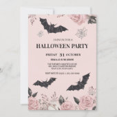 Invitation Halloween crâne floral (Devant)