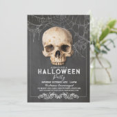 Invitation Halloween crâne Gothique Déclin (Debout devant)