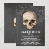 Invitation Halloween crâne Gothique Déclin (Devant / Derrière)