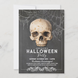 Invitation Halloween crâne Gothique Déclin