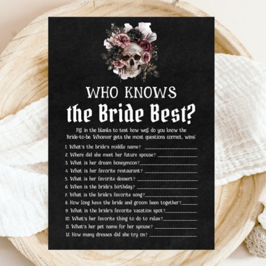 Invitation Halloween Crâne qui connaît la mariée meilleur jeu