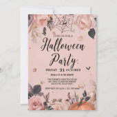 Invitation Halloween crâne rose (Devant)