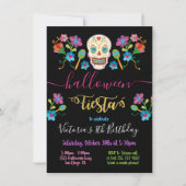 Invitation Halloween crâne sucre Fiesta BIrthday Party (Devant)