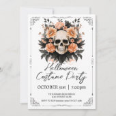 Invitation Halloween crâne vintage (Devant)