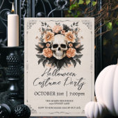 Invitation Halloween crâne vintage