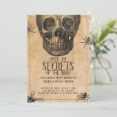 Invitation Halloween, crâne Vintage, soirée costumée (Debout devant)