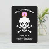 Invitation Halloween crânes effrayants sur fond no (Debout devant)