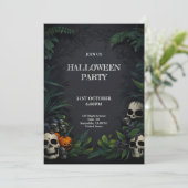 Invitation Halloween crânes fête avec arrière - plan sombre (Debout devant)