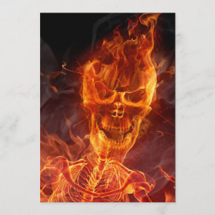 Invitation Halloween crânien avec un texte sanglan