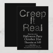 Invitation Halloween Crée un squelette d'os de colonne vertéb (Devant / Derrière)